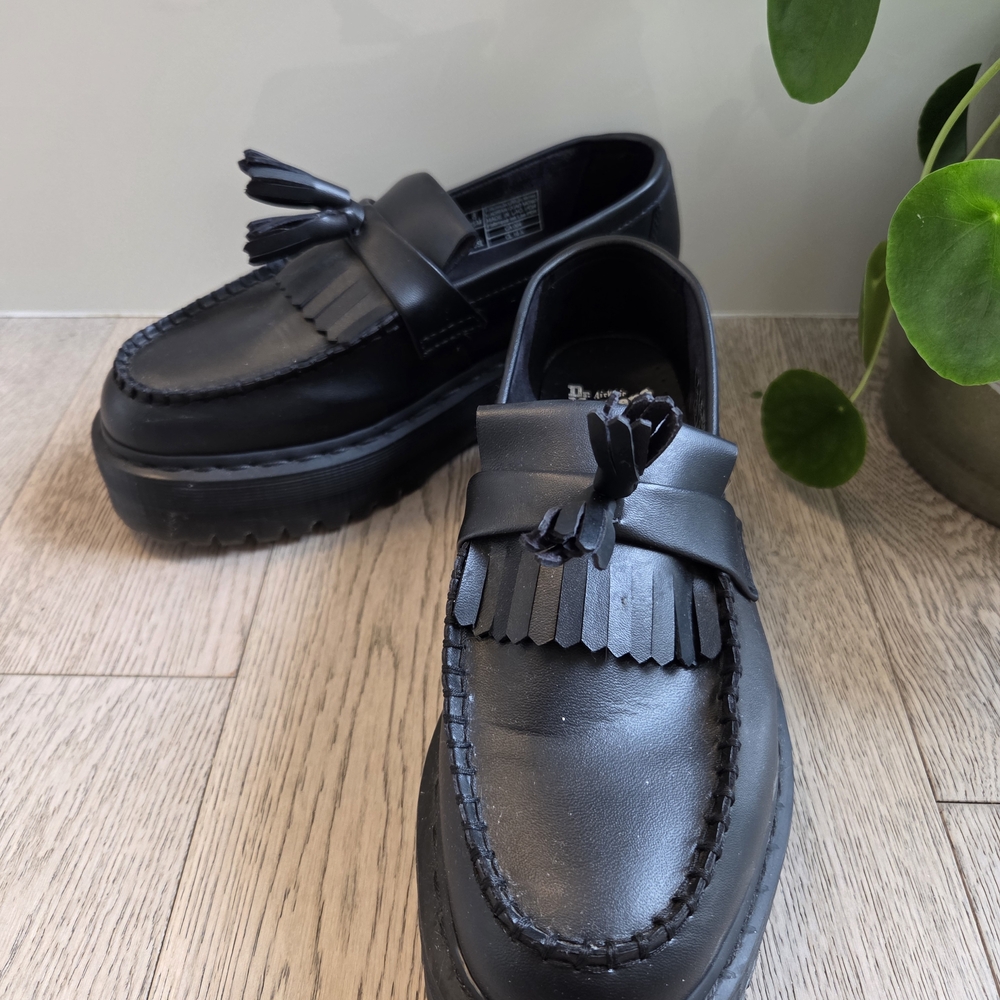 Dr. Martens Black Leather Tassel Loafers